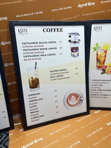 menu cafe