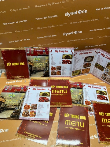 Menu Giấy Bìa Gáy Xoắn Dành Cho Nhà Hàng
