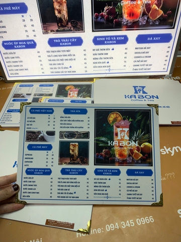 menu cafe