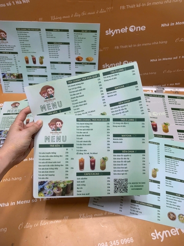 menu trà sữa