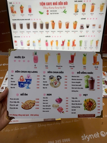 menu trà sữa