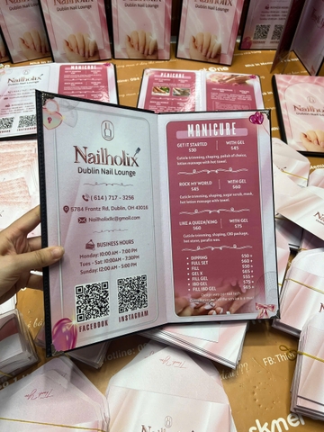 Menu Nail,spa