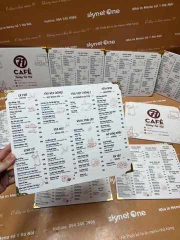 menu trà sữa