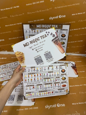 Combo Menu khung gỗ và menu cầm tay_Tạo dấu ấn đậm sâu_ ND Ngọc Tea