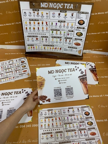 Combo Menu khung gỗ và menu cầm tay_Tạo dấu ấn đậm sâu_ ND Ngọc Tea