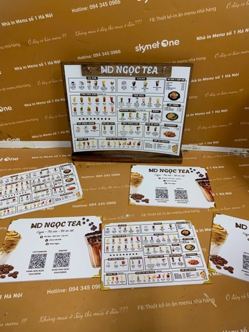 Combo Menu khung gỗ và menu cầm tay_Tạo dấu ấn đậm sâu_ ND Ngọc Tea