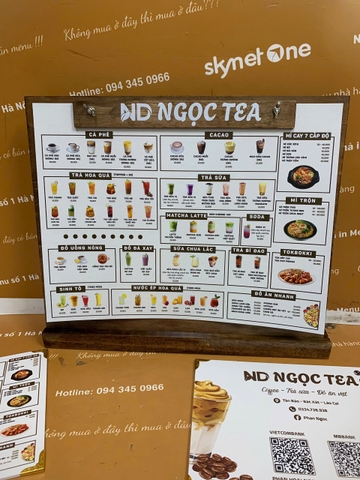Combo Menu khung gỗ và menu cầm tay_Tạo dấu ấn đậm sâu_ ND Ngọc Tea