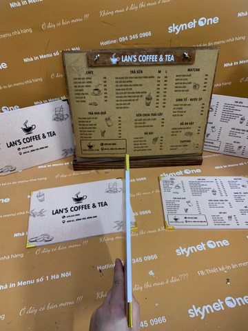 Combo Quầy Gỗ và Menu Cầm  _ Thiết Kế Không Gian Đậm Sáng Tạo _ Lan’s Coffee