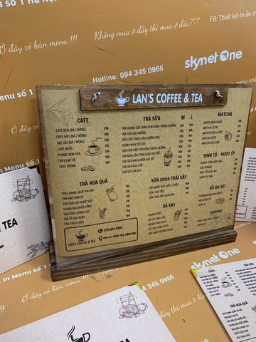 Combo Quầy Gỗ và Menu Cầm  _ Thiết Kế Không Gian Đậm Sáng Tạo _ Lan’s Coffee