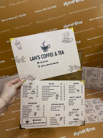 Combo Quầy Gỗ và Menu Cầm  _ Thiết Kế Không Gian Đậm Sáng Tạo _ Lan’s Coffee