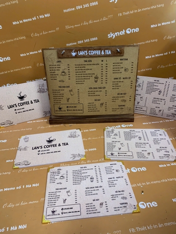 Combo Quầy Gỗ và Menu Cầm  _ Thiết Kế Không Gian Đậm Sáng Tạo _ Lan’s Coffee