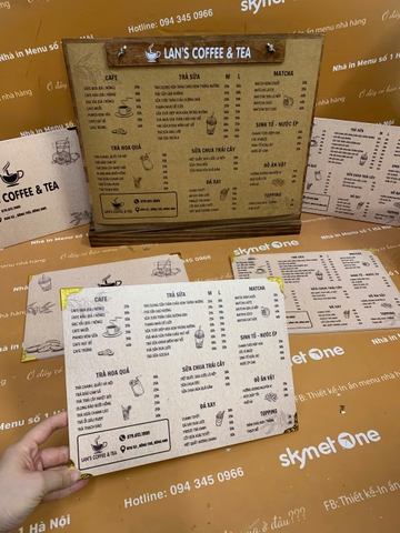 Combo Quầy Gỗ và Menu Cầm  _ Thiết Kế Không Gian Đậm Sáng Tạo _ Lan’s Coffee