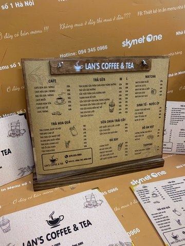 Combo Quầy Gỗ và Menu Cầm  _ Thiết Kế Không Gian Đậm Sáng Tạo _ Lan’s Coffee