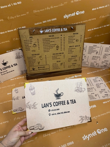 Combo Quầy Gỗ và Menu Cầm  _ Thiết Kế Không Gian Đậm Sáng Tạo _ Lan’s Coffee