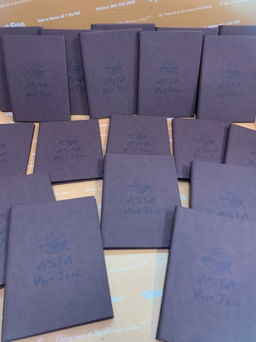 Menu Bìa Da Nâu Ép Chìm Đinh Tán Trong _ Nâng Tầm Ẩm Thực _ Asia Viet Thai