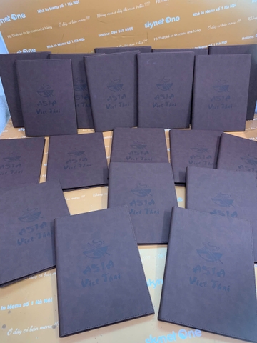 Menu Bìa Da Nâu Ép Chìm Đinh Tán Trong _ Nâng Tầm Ẩm Thực _ Asia Viet Thai