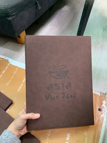 Menu Bìa Da Nâu Ép Chìm Đinh Tán Trong _ Nâng Tầm Ẩm Thực _ Asia Viet Thai