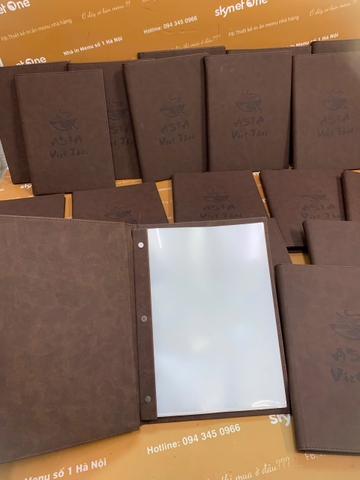 Menu Bìa Da Nâu Ép Chìm Đinh Tán Trong _ Nâng Tầm Ẩm Thực _ Asia Viet Thai