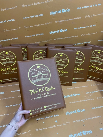 Menu Bìa Da Nâu Gáy Còng _ Menu Đẹp Mắt, Gọi Món Dễ Dàng_ Phố Cổ Quán