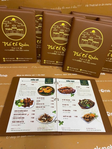 Menu Bìa Da Nâu Gáy Còng _ Menu Đẹp Mắt, Gọi Món Dễ Dàng_ Phố Cổ Quán
