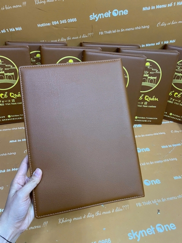 Menu Bìa Da Nâu Gáy Còng _ Menu Đẹp Mắt, Gọi Món Dễ Dàng_ Phố Cổ Quán