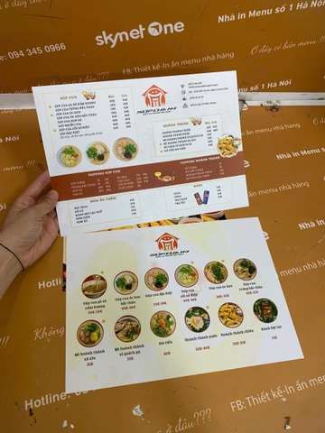 Menu nhựa 385 cầm tay + poster _ Thiết kế chạm cảm xúc_ Súp Cua My