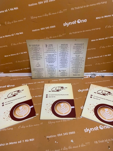 Ruột menu a3 + menu cầm tay gập đôi _ Charm