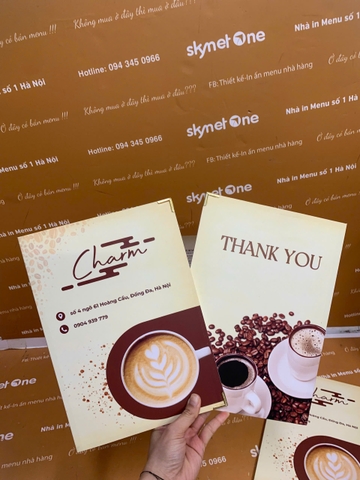 Ruột menu a3 + menu cầm tay gập đôi _ Charm