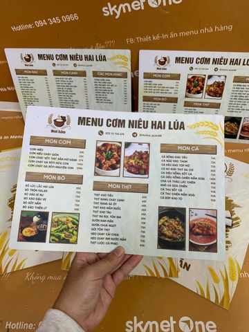 Menu nhựa pvc 4 lớp Hai lúa