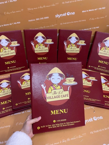 Menu bìa da đinh tán trong in UV _ Trọn hương vị, trọn thiết kế_  The L2 Village
