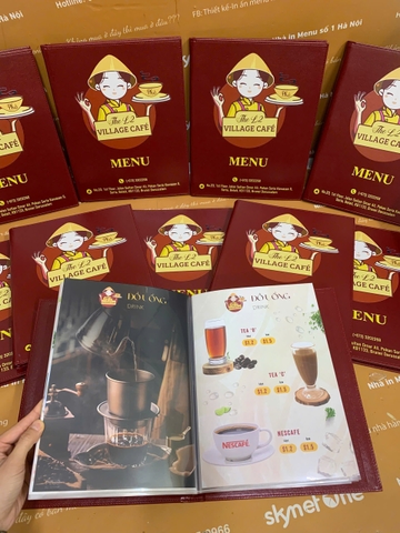 Menu bìa da đinh tán trong in UV _ Trọn hương vị, trọn thiết kế_  The L2 Village