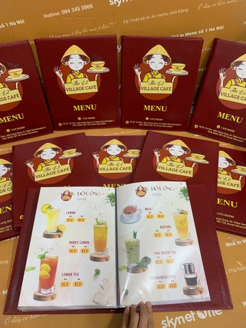 Menu bìa da đinh tán trong in UV _ Trọn hương vị, trọn thiết kế_  The L2 Village