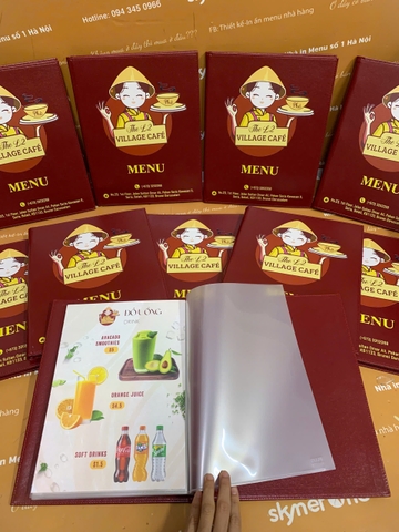 Menu bìa da đinh tán trong in UV _ Trọn hương vị, trọn thiết kế_  The L2 Village