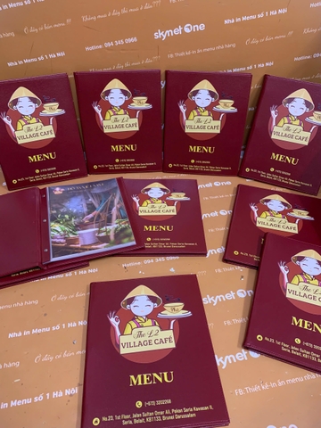 Menu bìa da đinh tán trong in UV _ Trọn hương vị, trọn thiết kế_  The L2 Village