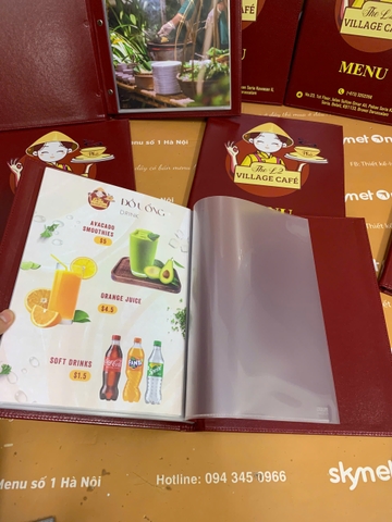 Menu bìa da đinh tán trong in UV _ Trọn hương vị, trọn thiết kế_  The L2 Village