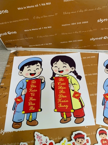 Hastag + đề can câu đối đỏ chúc tết _ Thiết kế đậm bản sắc dân tộc _ Tiệm Trà Cổ