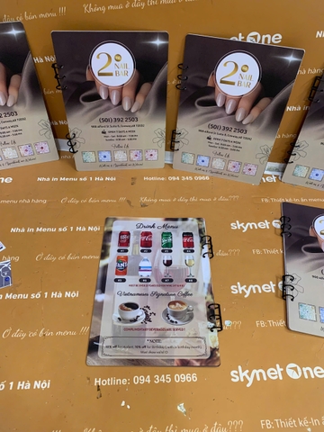 Menu nhựa pvc 4 lớp gáy còng 3 trấu _ Thiết kế đẹp mắt, khách tới ùn ùn _ 2ND Nail
