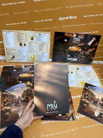 Menu formex gập đôi + menu ép plastic _ Thiết kế thêm trọn vẹn _ Mly Coffee