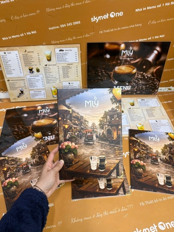 Menu formex gập đôi + menu ép plastic _ Thiết kế thêm trọn vẹn _ Mly Coffee