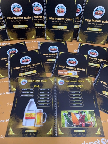 Menu giấy nhựa gáy xoắn _ Ẩm thực được chạm tới một cách tinh xảo_ Tam Phong Quán (quán nhậu)