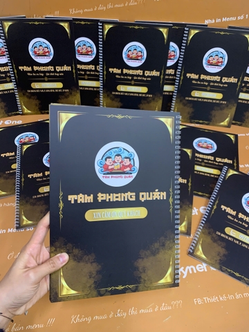 Menu giấy nhựa gáy xoắn _ Ẩm thực được chạm tới một cách tinh xảo_ Tam Phong Quán (quán nhậu)