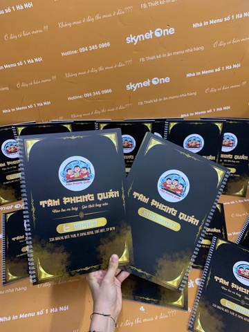 Menu giấy nhựa gáy xoắn _ Ẩm thực được chạm tới một cách tinh xảo_ Tam Phong Quán (quán nhậu)