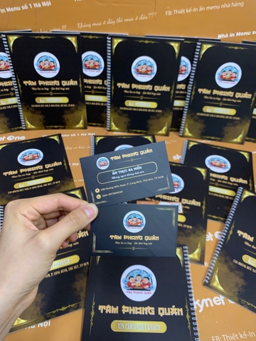 Menu giấy nhựa gáy xoắn _ Ẩm thực được chạm tới một cách tinh xảo_ Tam Phong Quán (quán nhậu)