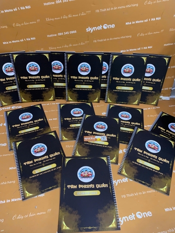 Menu giấy nhựa gáy xoắn _ Ẩm thực được chạm tới một cách tinh xảo_ Tam Phong Quán (quán nhậu)