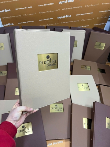 Menu Nail Bìa Da Gắn Inox Gáy Còng _ Tinh Hoa Thiết Kế _ Ombre nails