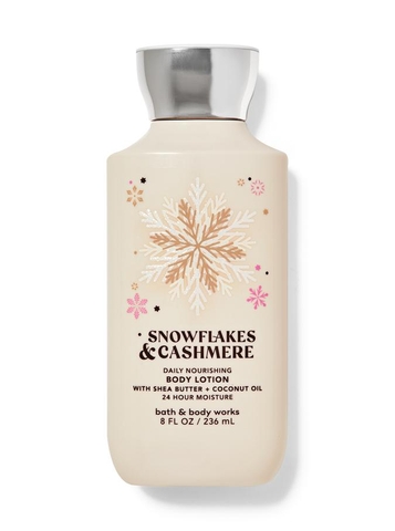 SỮA DƯỠNG THỂ 24 HOURS BATH & BODY WORKS SNOWFLAKES & CASHMERE CHIẾT XUẤT SHEA BUTTER + COCONUT OIL 236ML