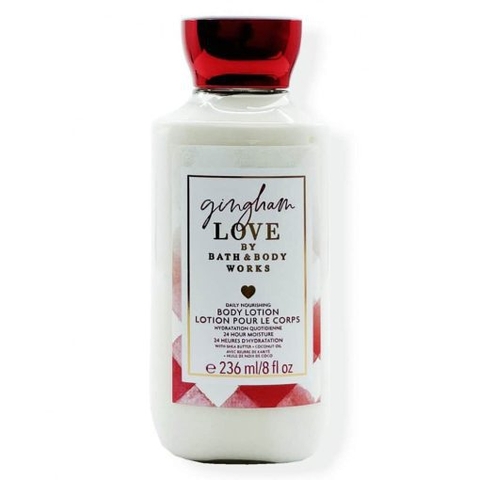 SỮA DƯỠNG THỂ 24 HOURS BATH & BODY WORKS GINGHAM LOVE CHIẾT XUẤT SHEA BUTTER + COCONUT OIL 236ML