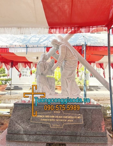 Bộ Tượng 14 Chặng Đàng Thánh Giá Bằng Đá Trắng Đẹp Nhất