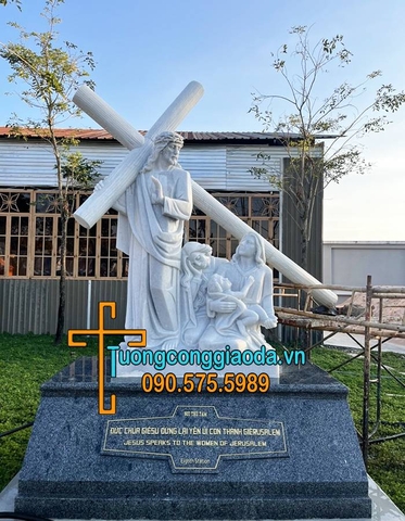 Bộ Tượng 14 Chặng Đàng Thánh Giá Bằng Đá Tự Nhiên Nguyên Khối