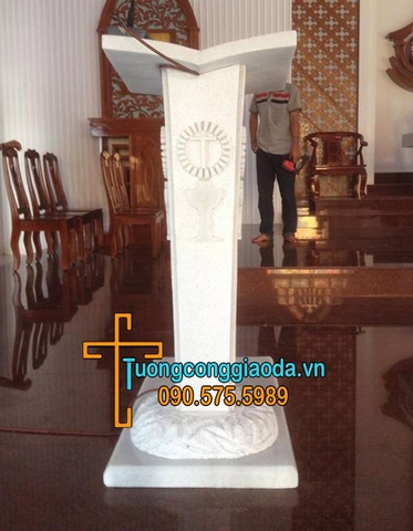 Bục Đọc Sách Thánh Công Giáo Đá Trắng Đẹp